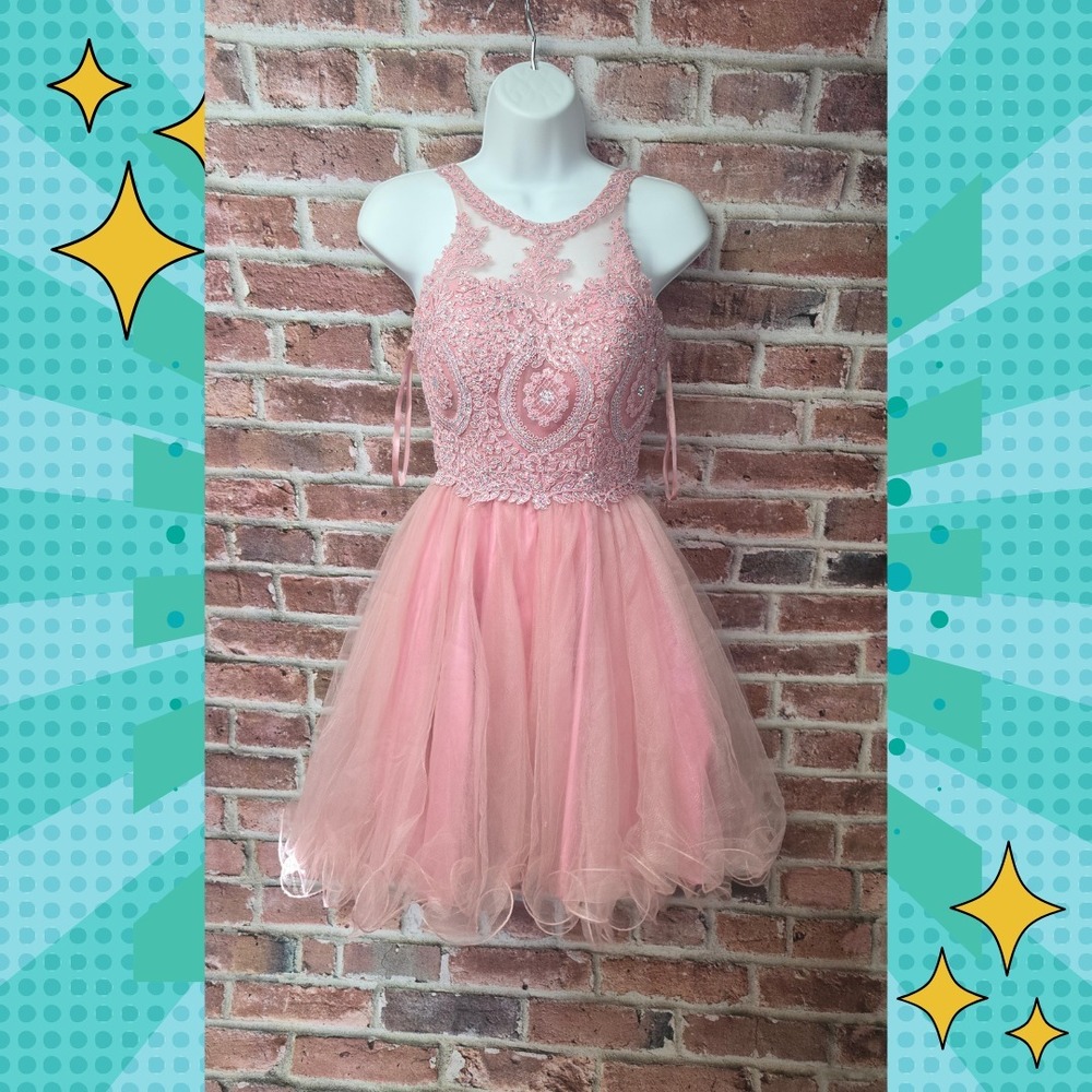 Women's FORYOUDRESS Sleeveless Embroidered Mesh Bedazzled Formal Prom Dress‎ XXS